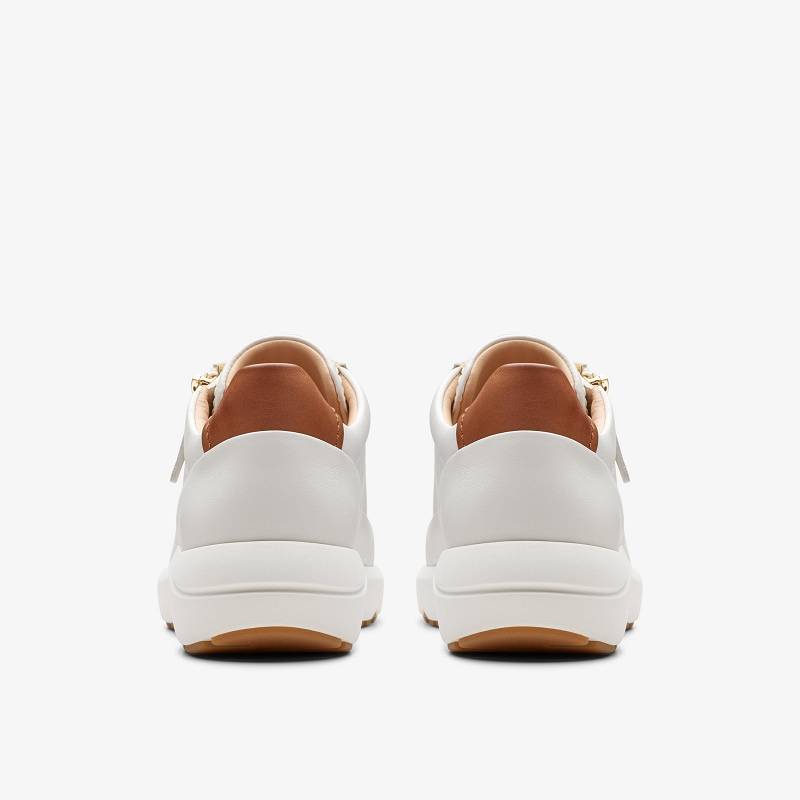 Off White Leather Clarks Tivoli Zip | CLKS-85154