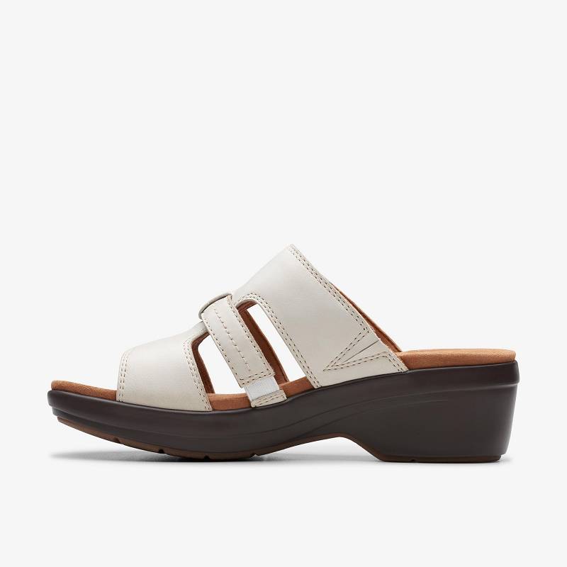 Off White Leather Clarks Tuleah Jane | CLKS-84902