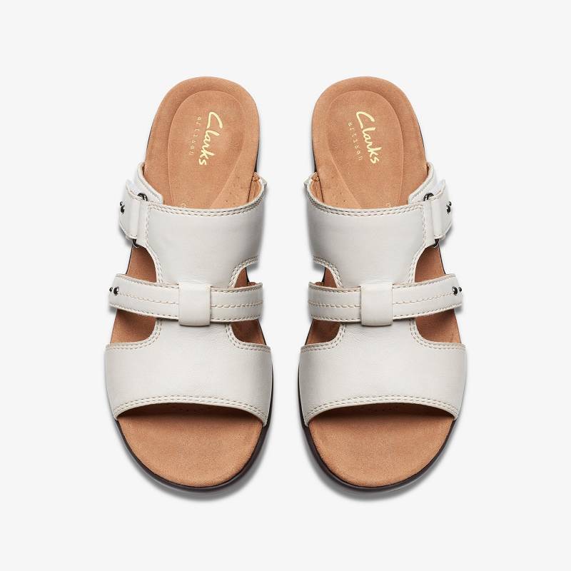 Off White Leather Clarks Tuleah Jane | CLKS-84902