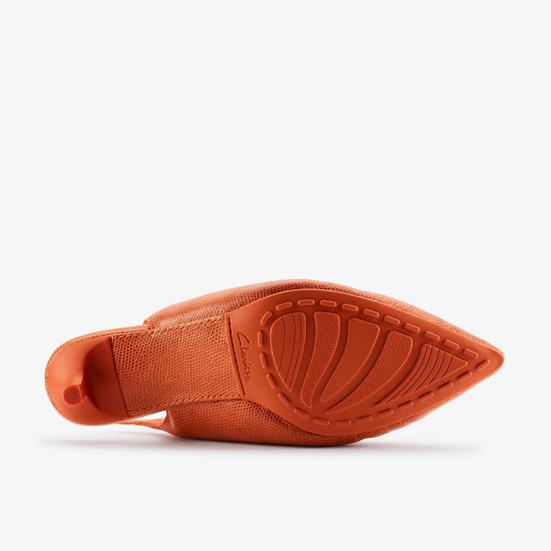 Orange Interest Leather Clarks Martine Rose Womens Sling 1 | CLKS-85267