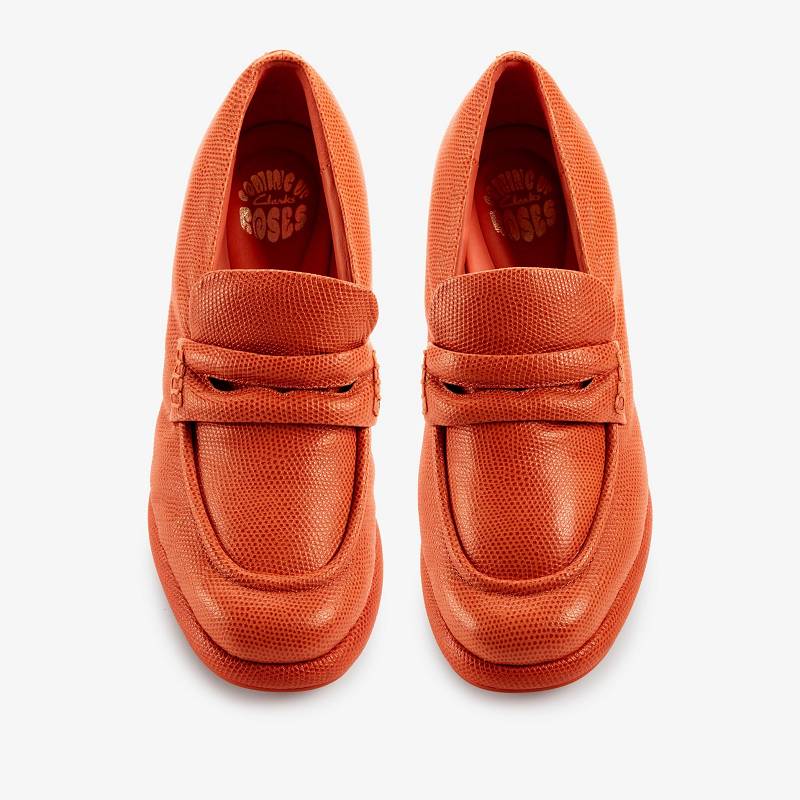 Orange Interest Leather Clarks Martine Rose Womens Loafer 1 | CLKS-85117