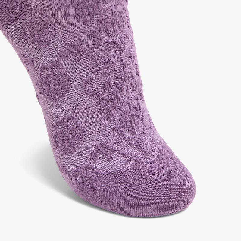 Purple Clarks Raised Floral Sock | CLKS-84657