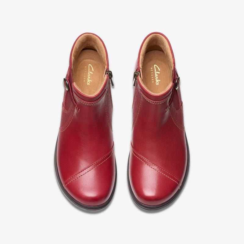 Red Leather Clarks Certina Joy | CLKS-85477