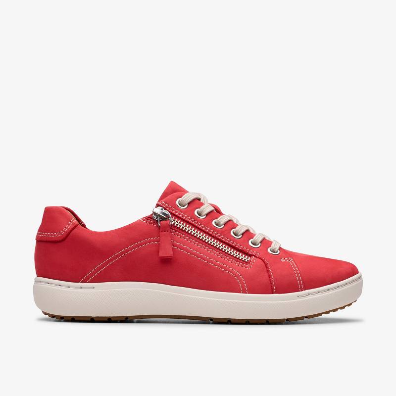 Red Nubuck Clarks Nalle Lace | CLKS-85142