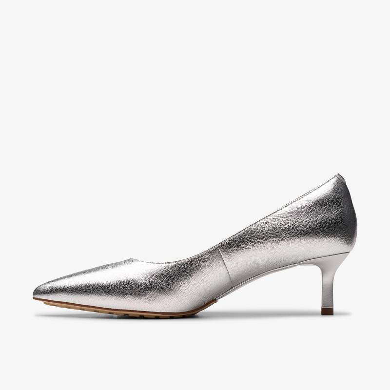 Silver Leather Clarks Adela Court | CLKS-85229