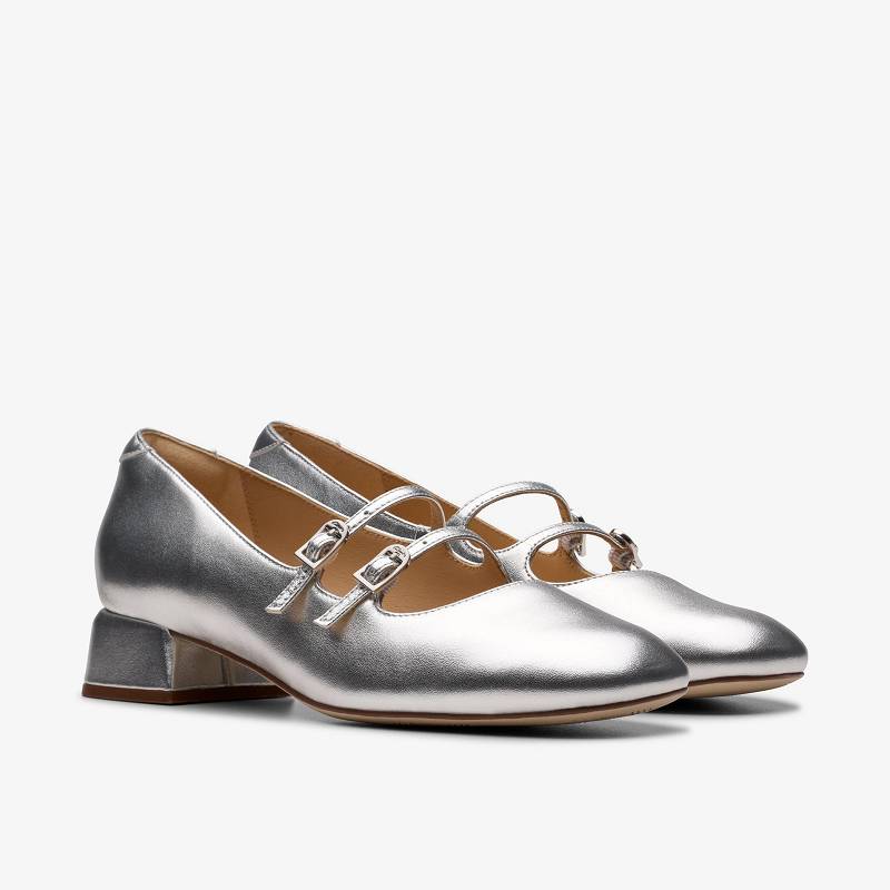 Silver Leather Clarks Daiss 30 Shine | CLKS-85221