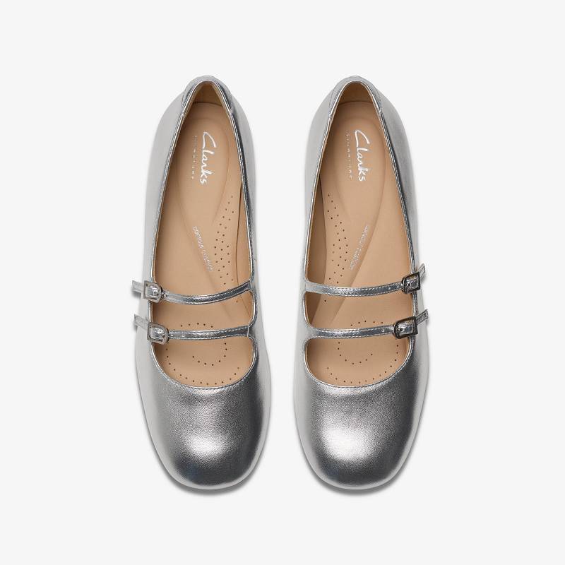 Silver Leather Clarks Daiss 30 Shine | CLKS-85221