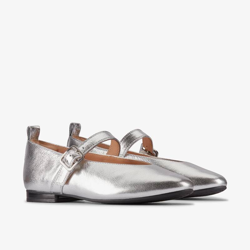 Silver Leather Clarks Fawna Bar | CLKS-85033