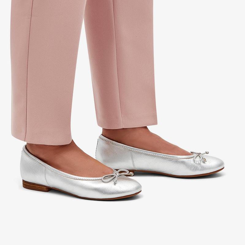 Silver Leather Clarks Fawna Lily | CLKS-84796