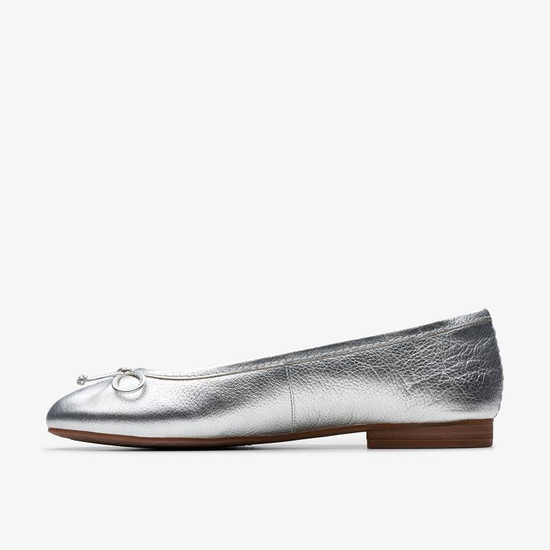 Silver Leather Clarks Fawna Lily | CLKS-84796