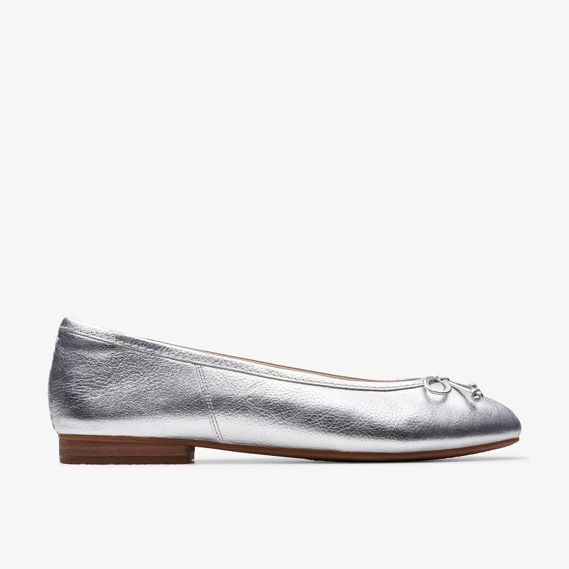 Silver Leather Clarks Fawna Lily | CLKS-84796