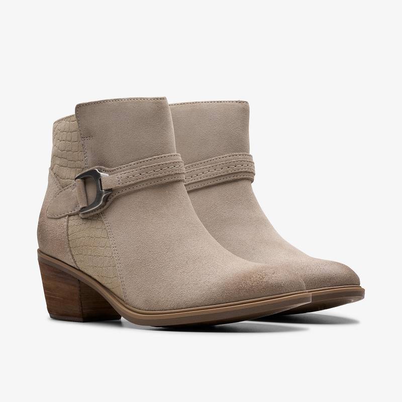 Stone Suede Clarks Neva Buckle | CLKS-85447