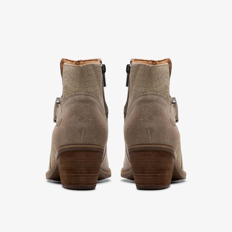 Stone Suede Clarks Neva Buckle | CLKS-85447