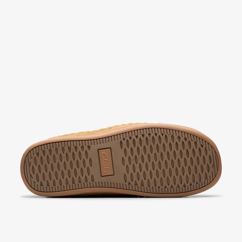 Tan Clarks Eldric Oake Slippers | CLKS-84212