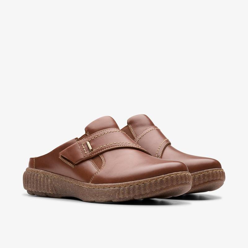 Tan Leather Clarks Caroline Bay | CLKS-84847