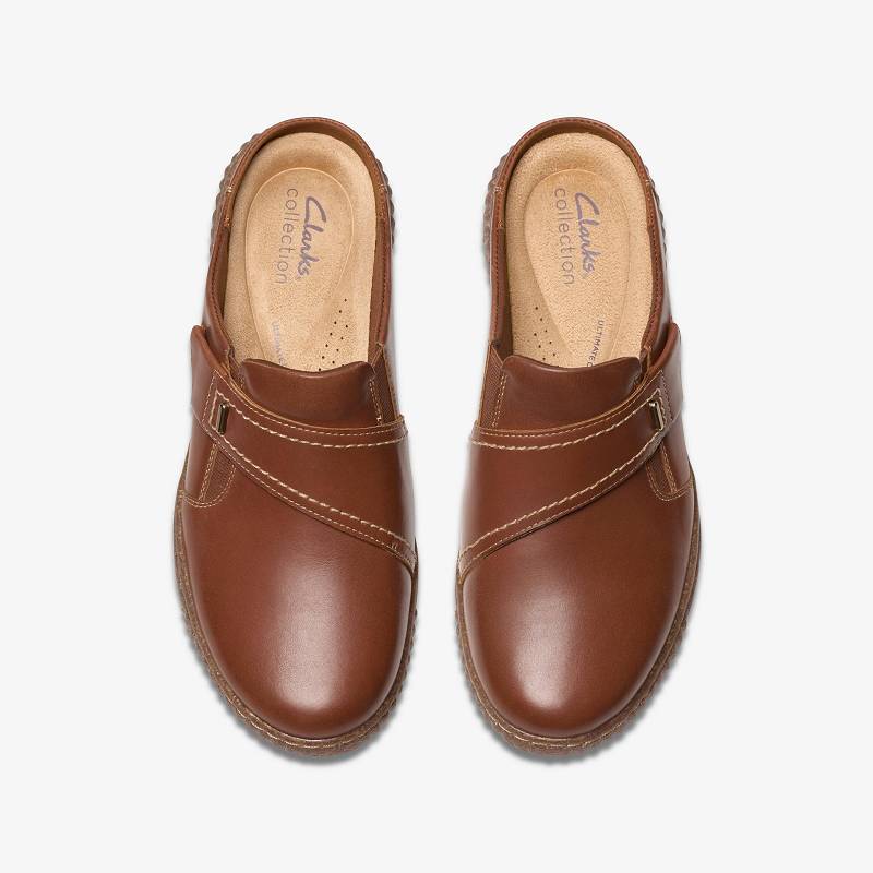 Tan Leather Clarks Caroline Bay | CLKS-84847