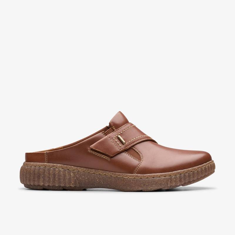 Tan Leather Clarks Caroline Bay | CLKS-84847