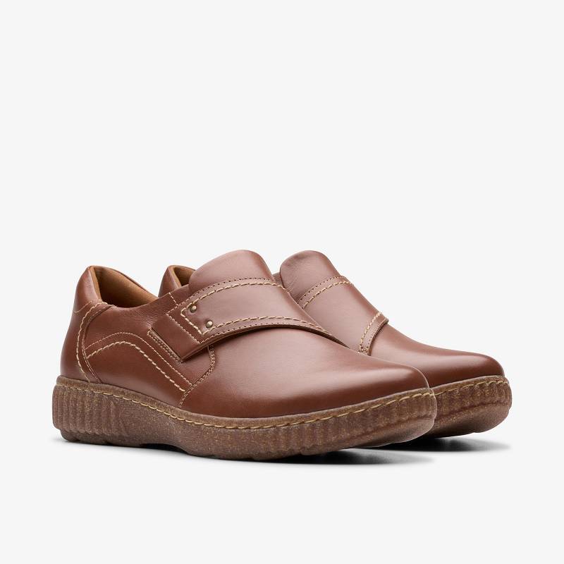 Tan Leather Clarks Caroline Dalia | CLKS-85307