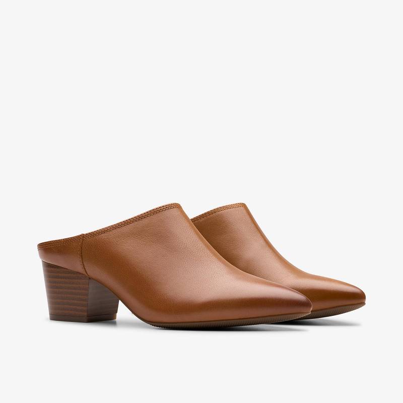 Tan Leather Clarks Ellanie Pace | CLKS-84770