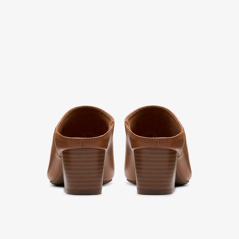 Tan Leather Clarks Ellanie Pace | CLKS-84770