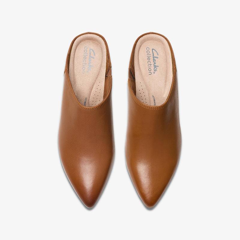 Tan Leather Clarks Ellanie Pace | CLKS-84770