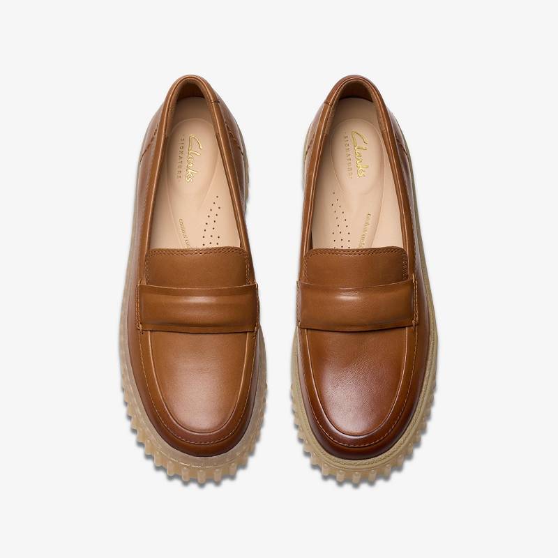 Tan Leather Clarks Mayhill Cove | CLKS-84706