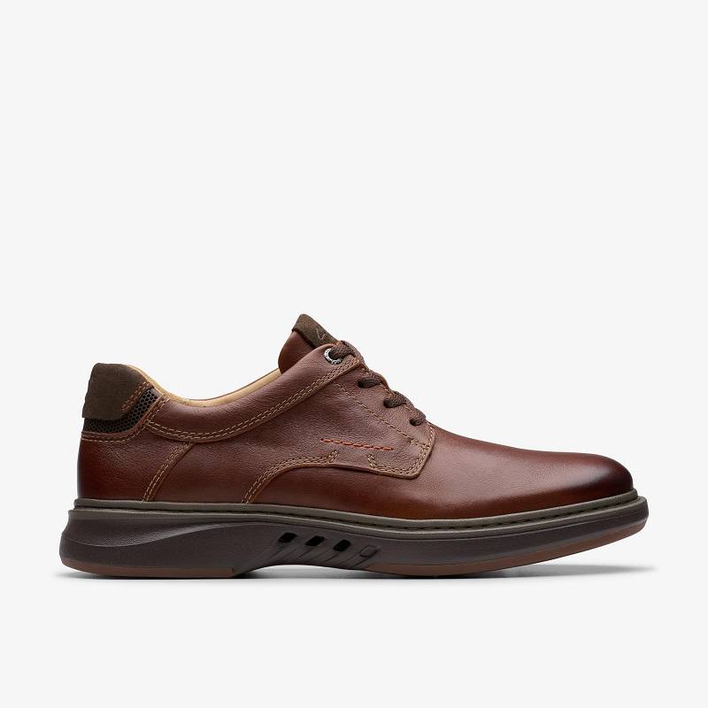 Tan Leather Clarks Un Briley Pace | CLKS-84331