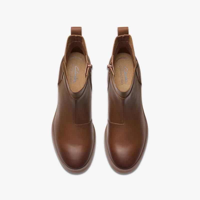 Tan Oily Leather Clarks Lileigh Charm | CLKS-85585