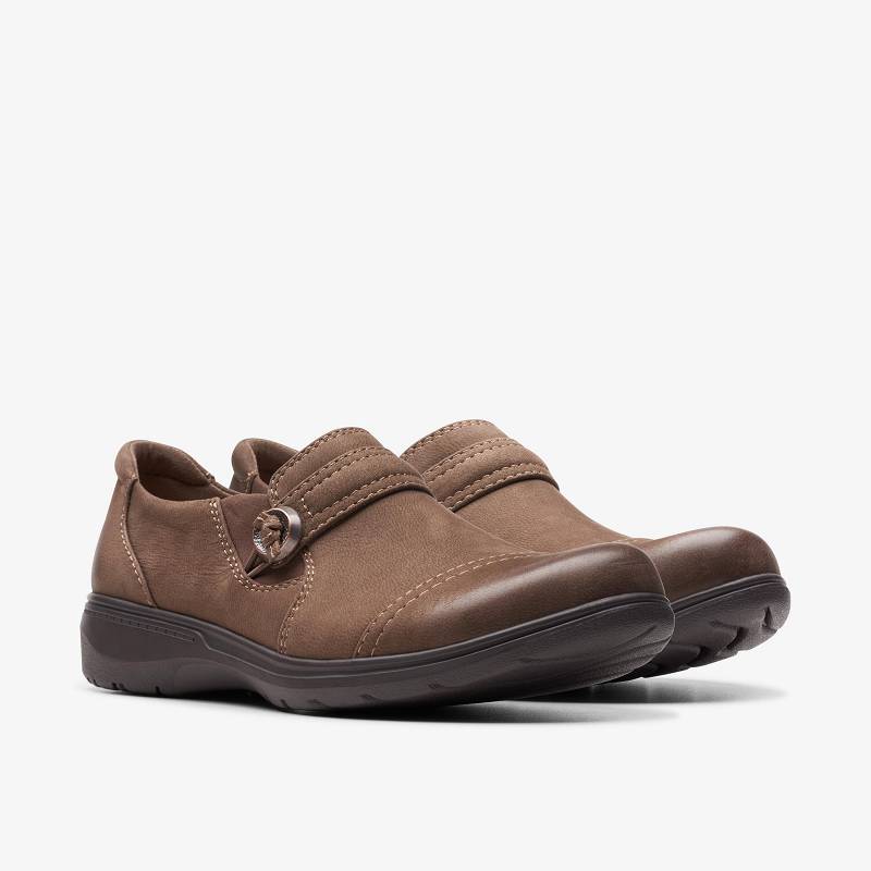 Taupe Nubuck Clarks Carleigh Pearl | CLKS-85305