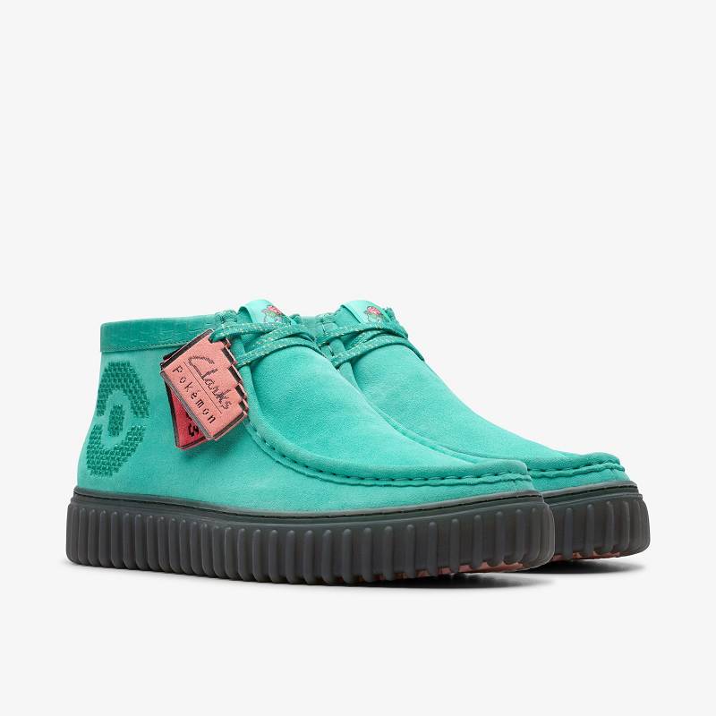 Turquoise Suede Clarks Torhill Explore X Pokémon | CLKS-85529