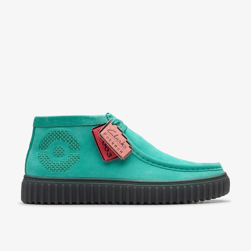 Turquoise Suede Clarks Torhill Explore X Pokémon | CLKS-85529