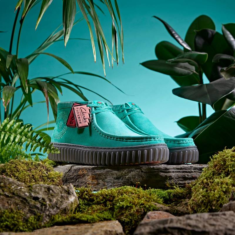 Turquoise Suede Clarks Torhill Explore X Pokémon | CLKS-85529