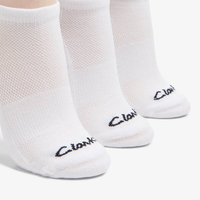 White Clarks 3 Pack Solid Athletic Sock | CLKS-84639