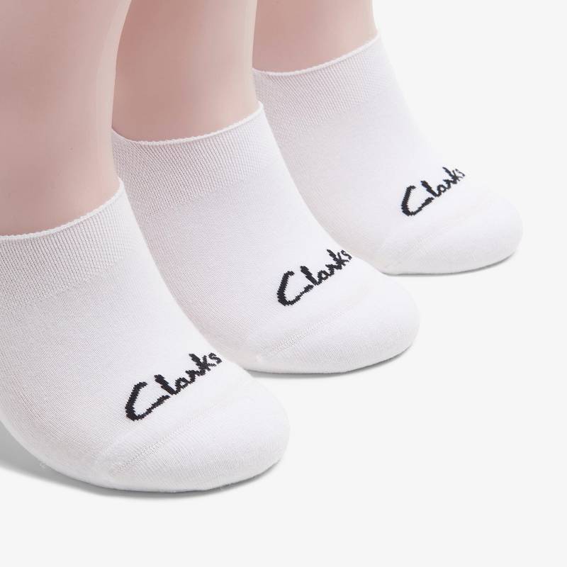 White Clarks 3 pack Solid Liner Sock | CLKS-84173