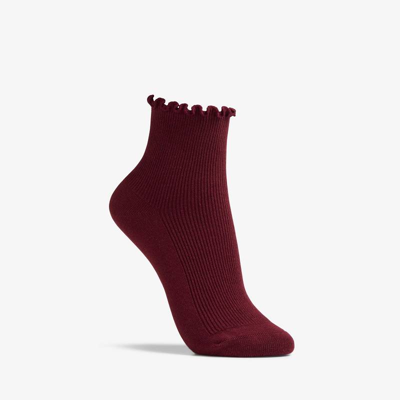 Wine Clarks Rosewelt Crew Sock | CLKS-84664