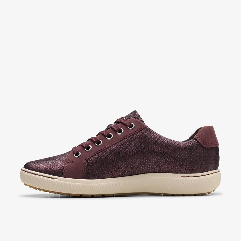 Wine Interest Leather Clarks Nalle Lace | CLKS-85139