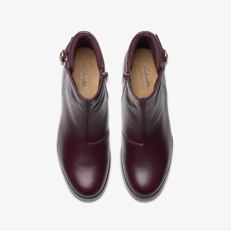 Wine Leather Clarks Emily 2 Belle | CLKS-85093