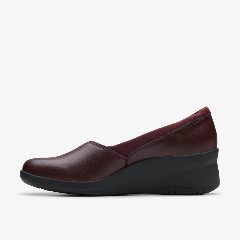 Wine Leather Clarks Suttyn Walk | CLKS-84724