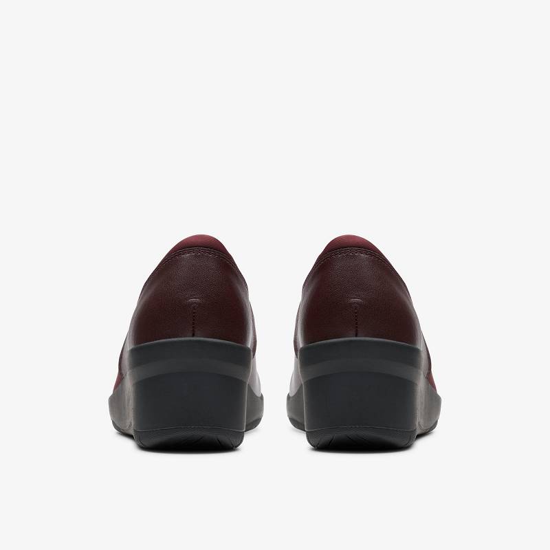 Wine Leather Clarks Suttyn Walk | CLKS-84724